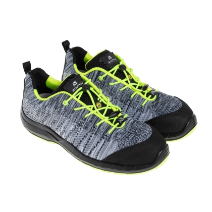 Scarpe antinfortunistiche,  AboutBlu Le Mans Grey, AB5037601, colore grigio, lacci giallo fluo, suola gialla, non indossate