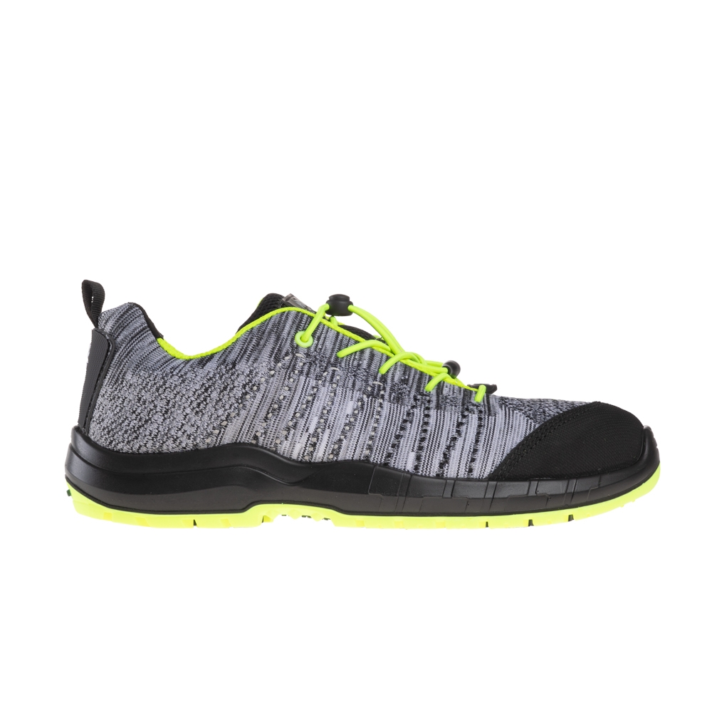 Scarpe antinfortunistiche,  AboutBlu Le Mans Grey, AB5037601, colore grigio, lacci giallo fluo, suola gialla, non indossate