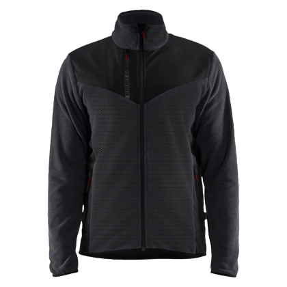 Giacca in maglia, Blaklader, 5942, colore nero, Collo alto, tessuto pile tridimensionale spazzolato, rinforzata softshell