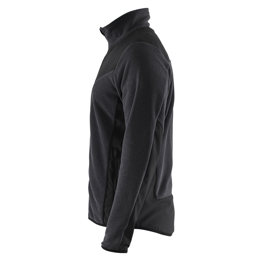 Giacca in maglia, Blaklader, 5942, colore nero, Collo alto, tessuto pile tridimensionale spazzolato, rinforzata softshell