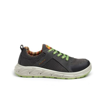 Scarpe antinfortunistiche, Dike Runner Reload, DIK32118.285, colore grigio, lacci verdi , suola verde, non indossate